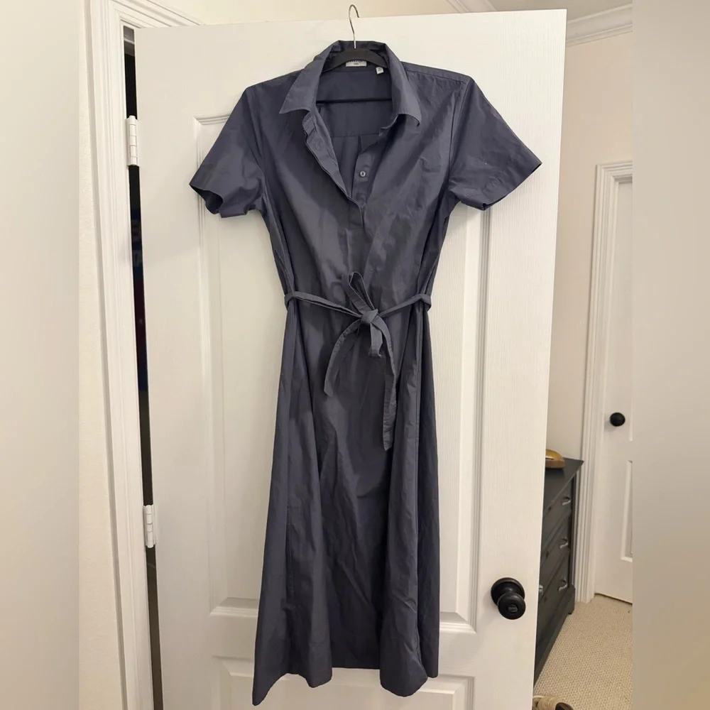 Babaton by Aritzia Typist Poplin Dress Vintage Navy - Picture 4 of 7
